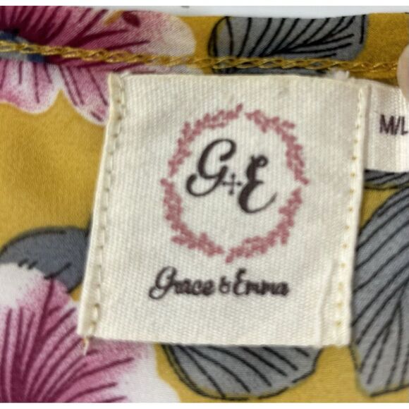 Grace & Emma Long Floral Long Bell Sleeves Kimono Style Cardigan Sz M L Cottage - Picture 6 of 8